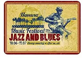 

Metal Signs Music Festival 1954 Jazz and Blues Signs Metal for Crafts 8" x 12"