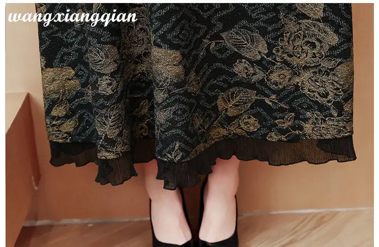 

Spring Autumn Noble Loose Dresses Women's Fashion Retro Style O-Neck Temperament A-line Mid-length Vestidos Surprise Price Z72