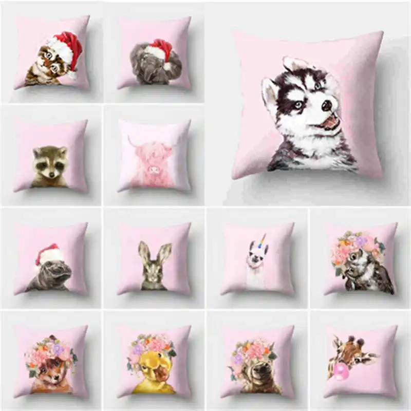 Модные милые животные Кролик Утка хаски собака подушка чехол для подушки из
