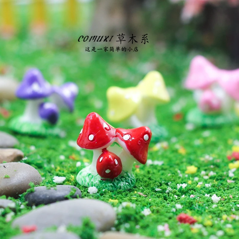 Различные милые миниатюрные фигурки грибов сказочный сад в горшке растительный