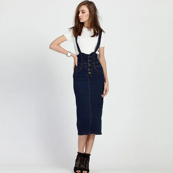 Женская одежда размера плюс джинсовая юбка на подтяжках длинная хит продаж 2020