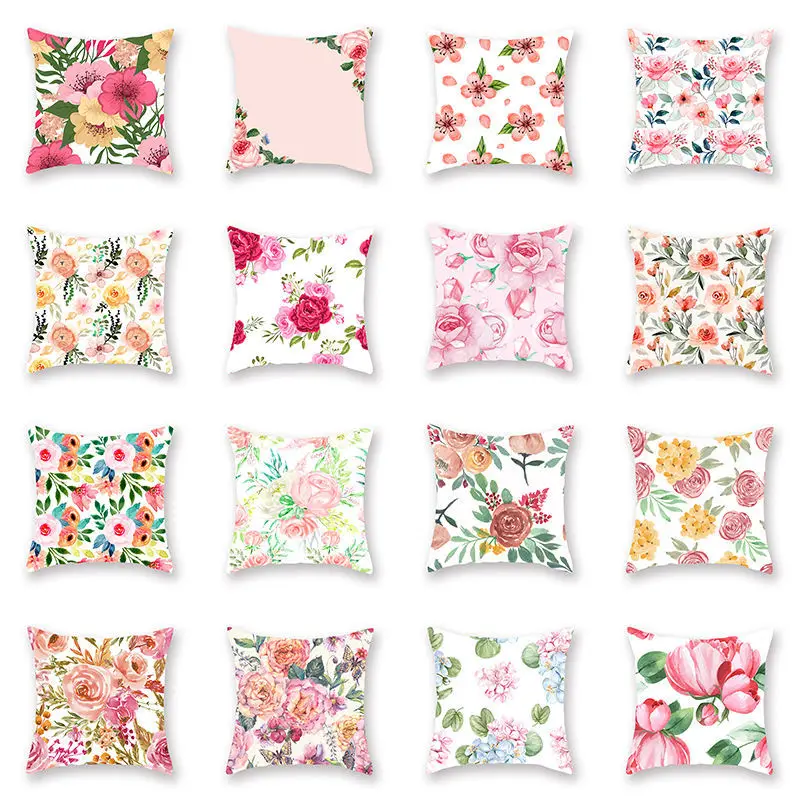 

Double Sided Cushion Cover Nordic Ins Style Plant Garden Flowers Floral Series Fashion Pillow Cushion Waist Pillow Nap Pillow