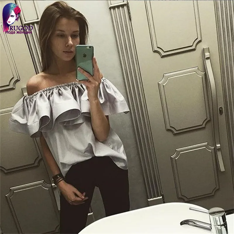 Новый летний Стиль 2020 Горячая с вырезом лодочкой трубки Для женщин рубашка