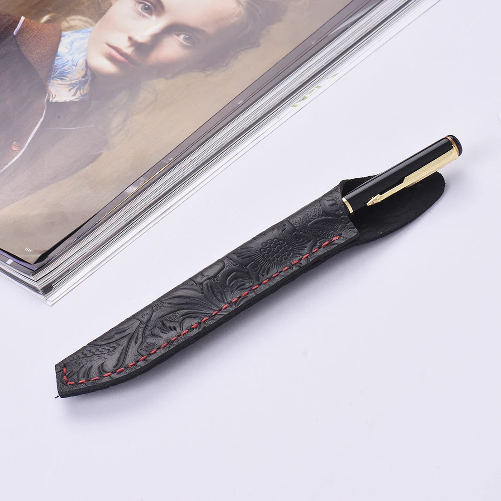 Пенал из натуральной кожи ручной работы Винтажный чехол для карандашей и ручек