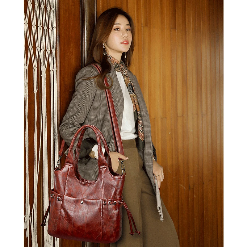 2020 сумки через плечо для женщин из мягкой кожи винтажные кожаные Bolsa Feminina высокое