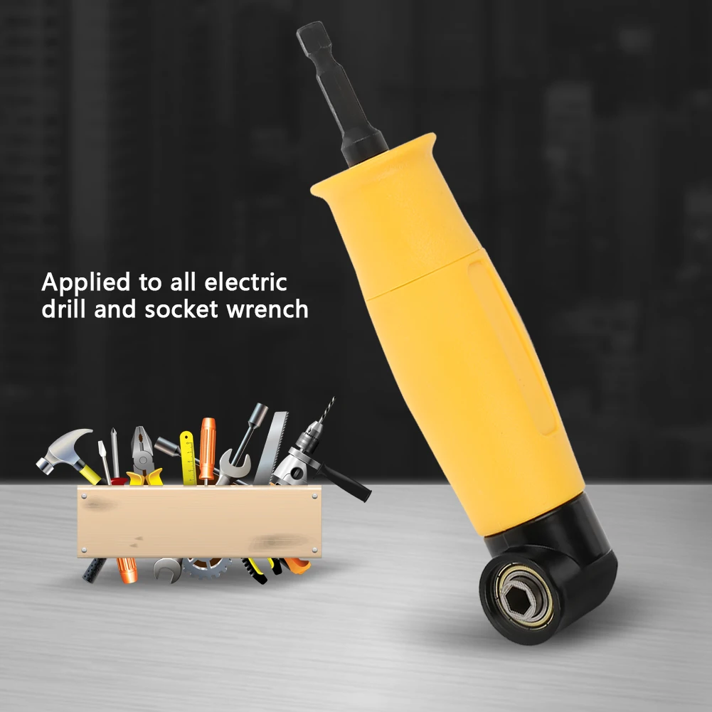 Патрон адаптер для дрели удлинитель с шестигранным хвостовиком угловой 90