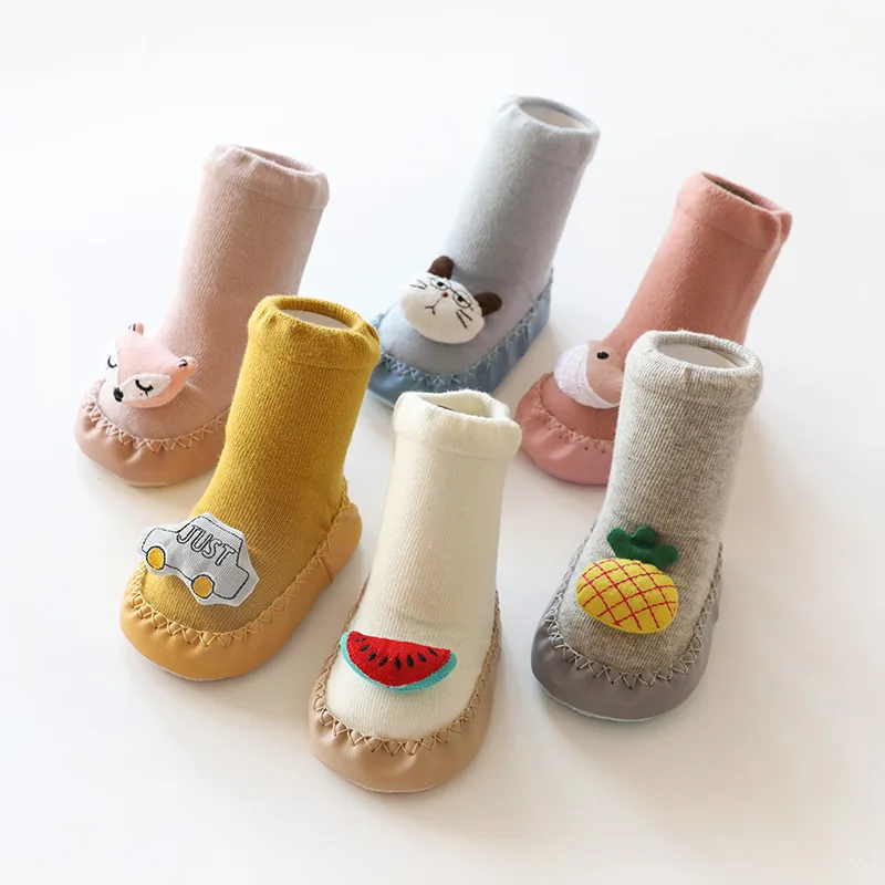 

Baby Sock Shoes Soft Sole Animal Cute Shoes Shoes Unisex Walker Boys Girls Kids Rubber Soft Sole Floor Shoes Booties Anti-Slip