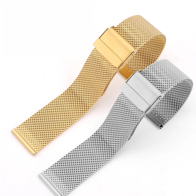 18mm 20mm Metal Stainless Steel Watch Band Strap for DW Tissot Longines Watch Series Sport Milanese Loop Mesh Watchband Bracelet