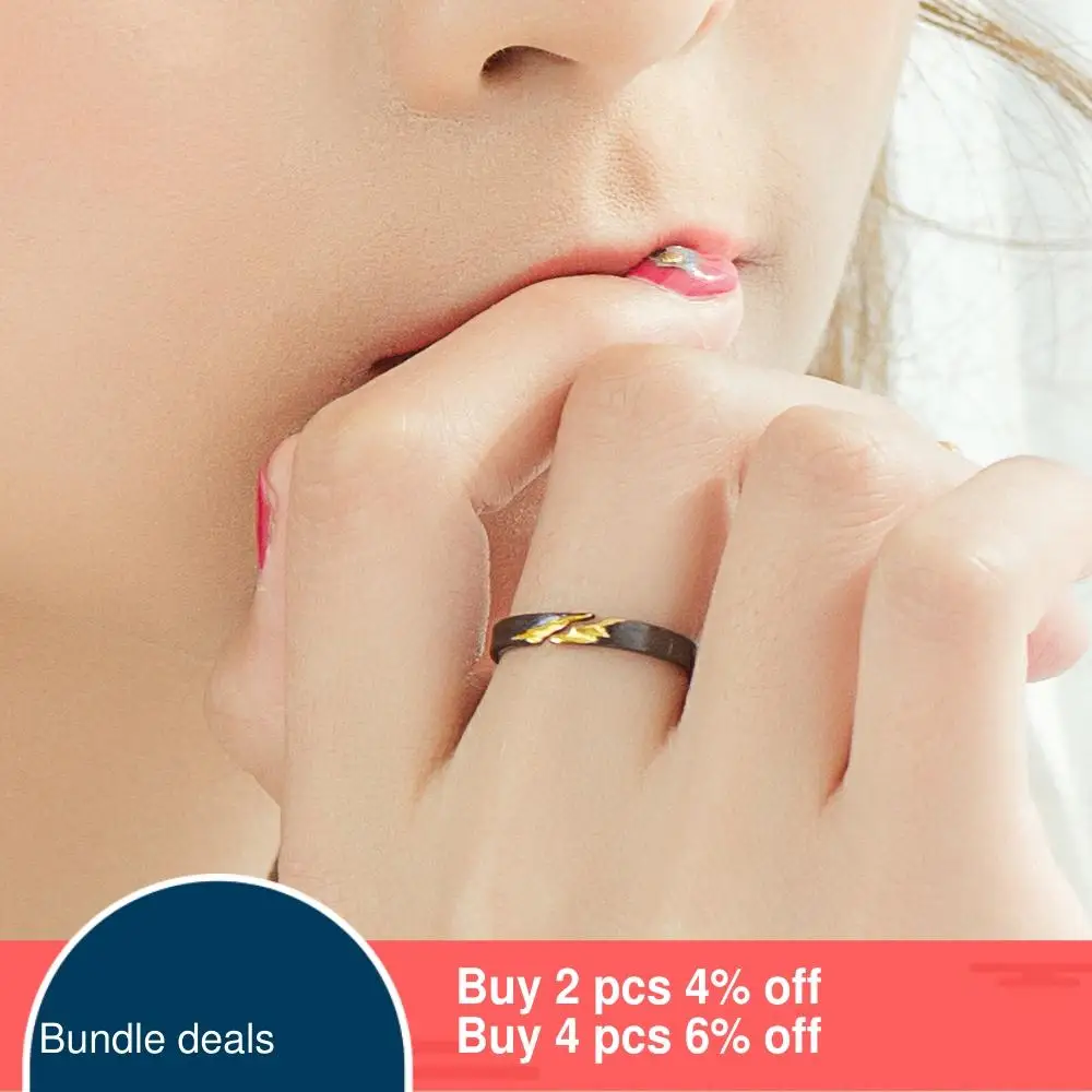 Thaya S925 Серебряное Золотое кольцо с трещинкой старинное черное дерево ручная