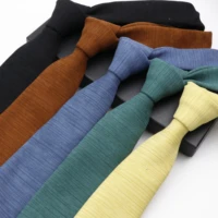 mens soft downy suede tie solid color cotton skinny ties red blue green necktie for wedding party collar dress gift for man