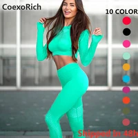 sport set tracksuit women fitness gym clothing seamless yoga suit crop top running tights leggings workout outfit sportwear