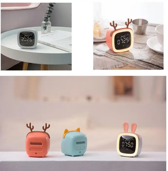 

New cut pet TV alarm clock student LED digital clock Alarm Multifunctional bedside thermometer night light
