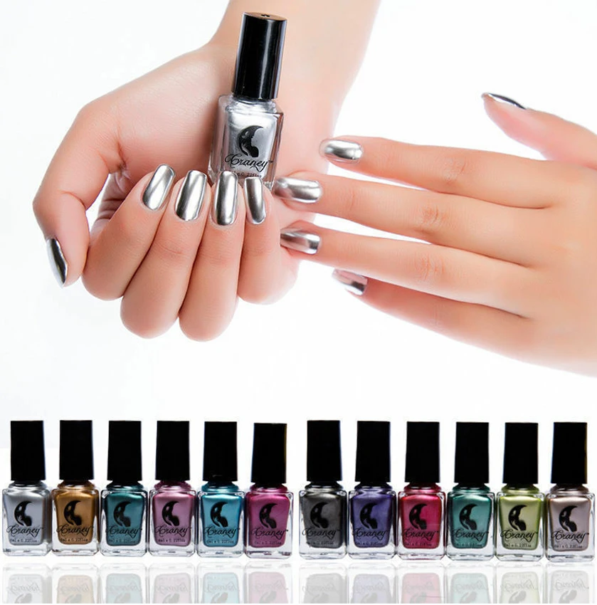 Волшебный зеркальный лак для ногтей эффект хромированный металлический дизайн