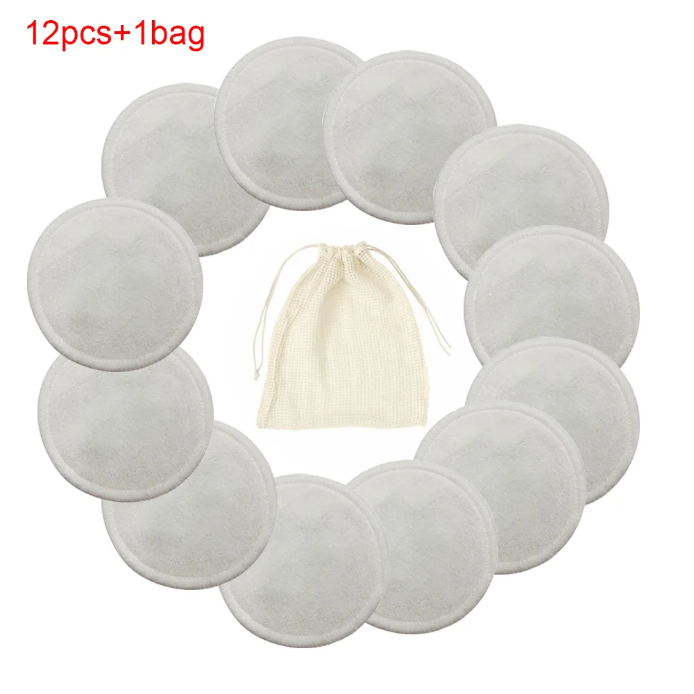 Многоразовые ватные прокладки для удаления макияжа 12 шт. средство снятия лица