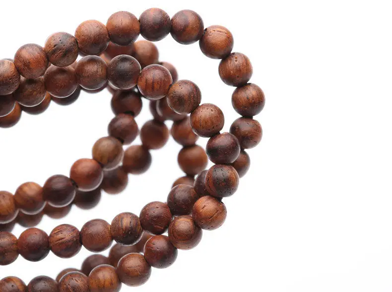 4 мм Тибетский буддизм 216 желтое розовое дерево Молитвенное колье|mala necklace|mala bead