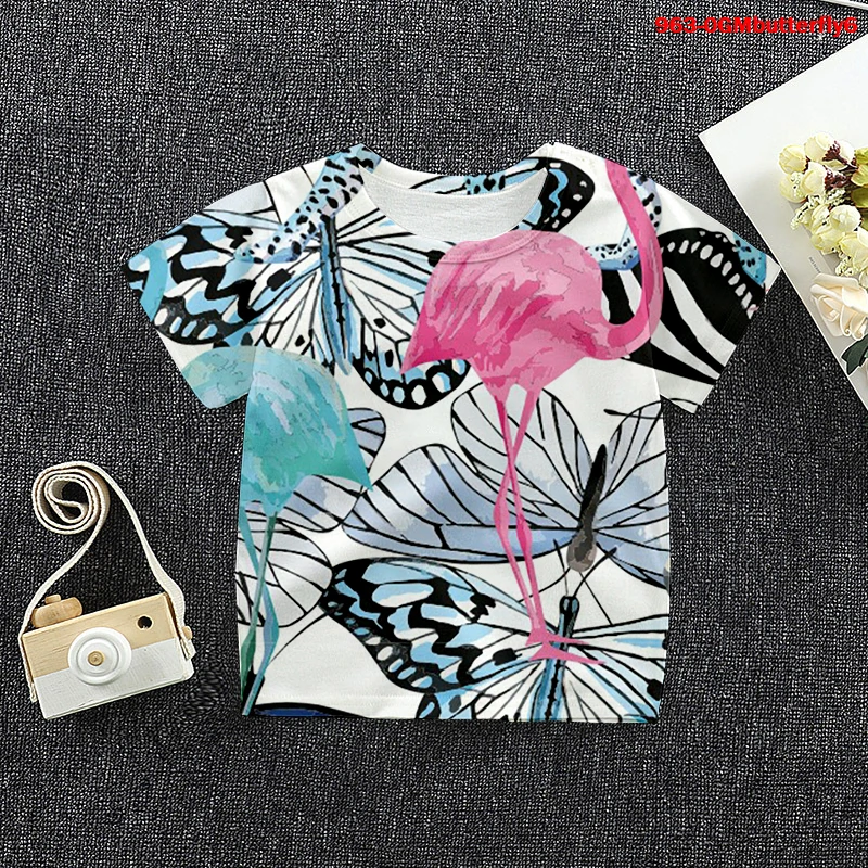 

Butterfly Girls Clothes Summer 3D Funny t Shirt Baby Boys Graphic Tee Kids Harajuku T Shirt Short Sleeve T-shirt Children Tees