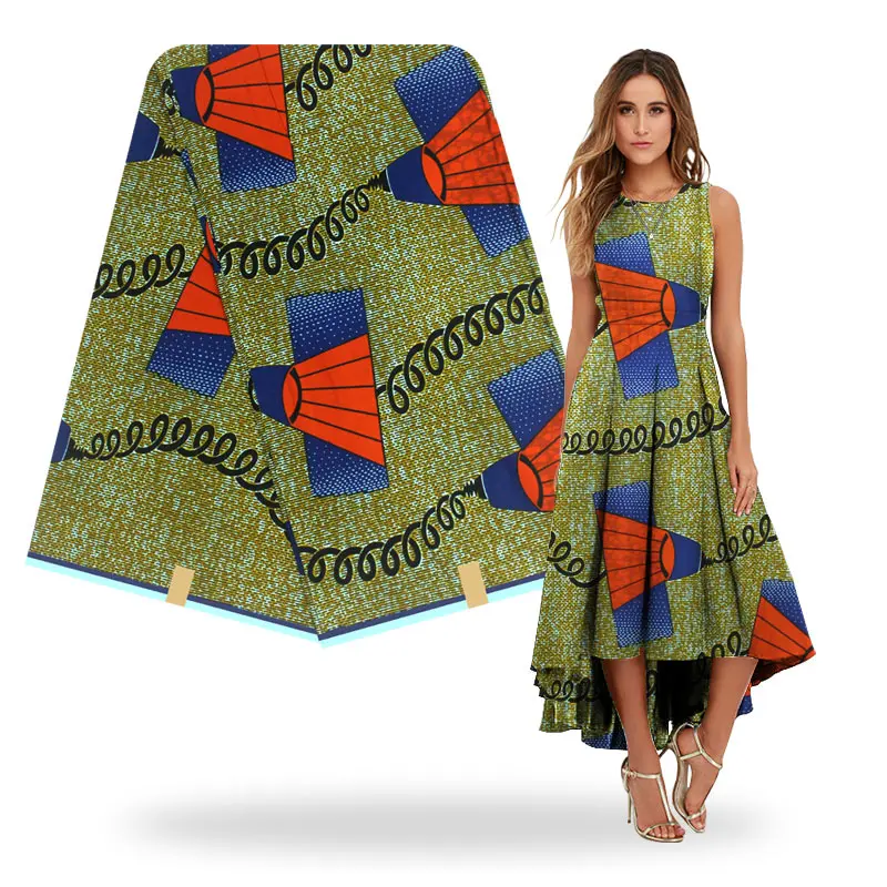 

Ankara African wax prints fabric 6yards/pcs 2019 100% cotton guaranteed veritable wax Nigerian real wax fabric H190925