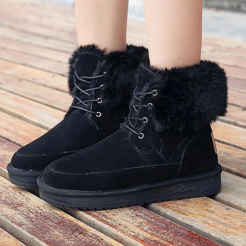 Женские зимние теплые ботинки флисовые женские полусапожки на платформе Уличная