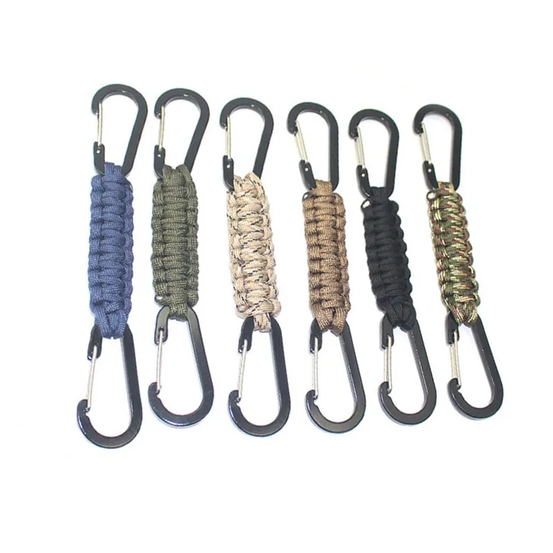 

Camping Hiking Climbing Survival Paracord BraceletKeychains with Carabiner Braided Lanyard Buckle Clip Outdoor