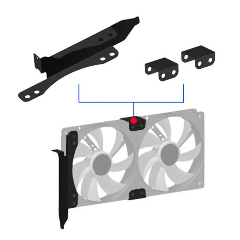 40JB For Video Card DIY Support PCI Slot Bracket Easy Install Dual Fan Mount Rack | Компьютеры и офис