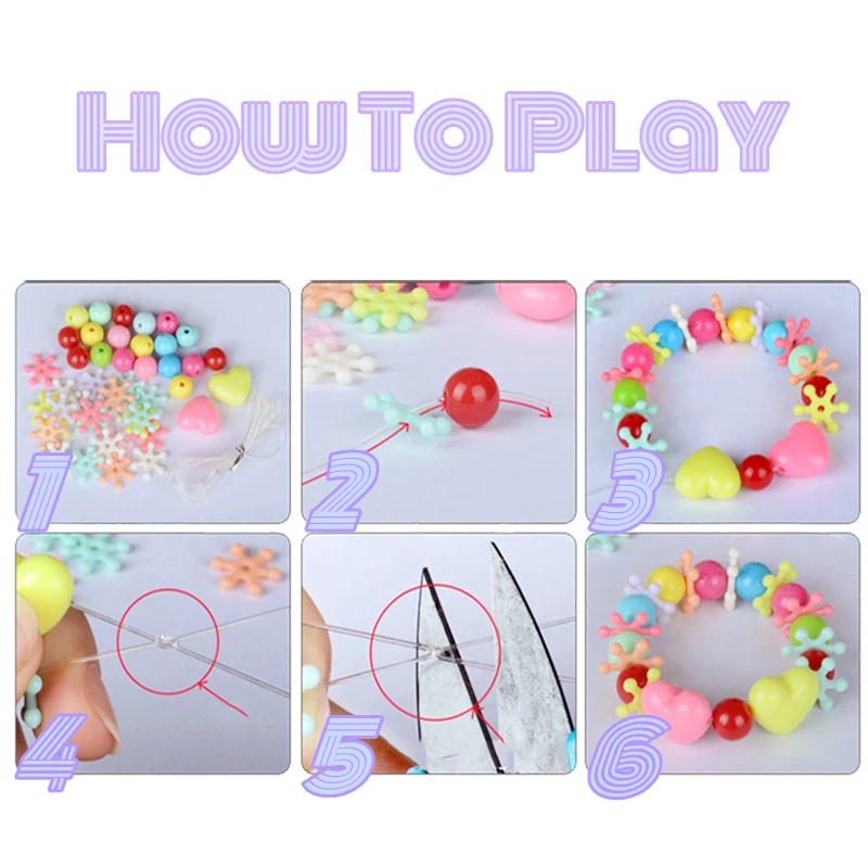 Diy акриловые бусины набор с 7 сетками пластиковая коробка ручной работы ювелирные изделия бусы Набор ожерелья браслет Создание развивающая игрушка для детей