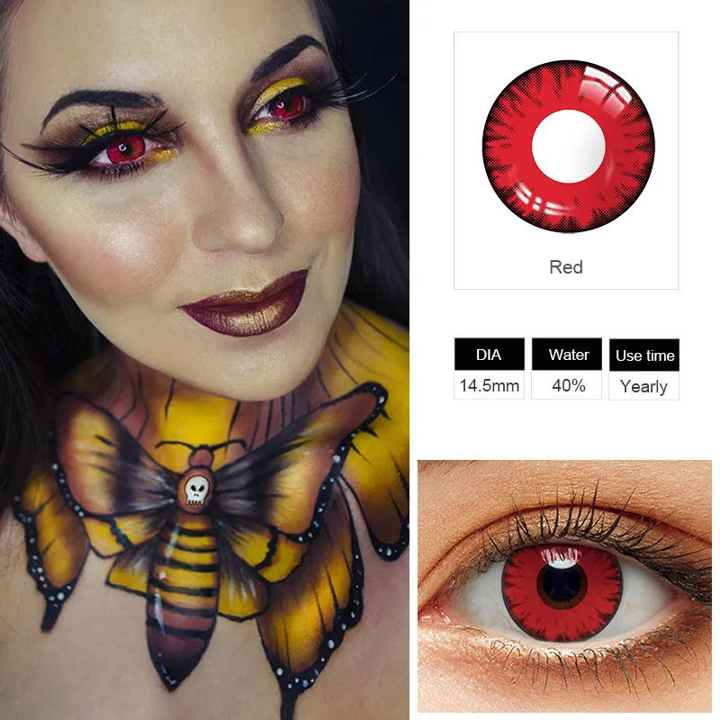 1 пара цветных контактов справочная деталь для глаз контакты косплея на год с
