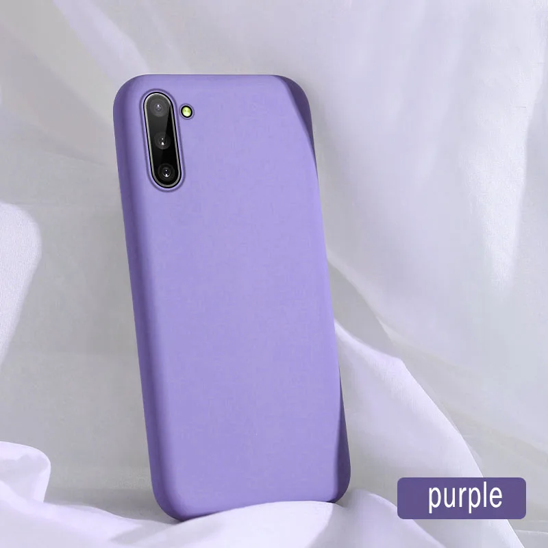 Purple Жидкий силиконовый чехол для телефона для samsung самсунг Galaxy A50 A70 A50S A30S A40 A20 A10 S10 S9 S7 Примечание 10 8 9 плюс роскошный задняя крышка корпуса чехол s чехол нателефона чехлы - Цвет: Purple