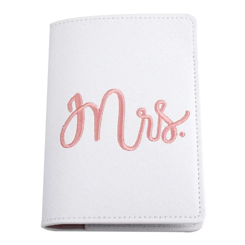 

1Set Leather Luggage Tag Embroidery Mr./Mrs. Passport Case for Couples Honeymoon