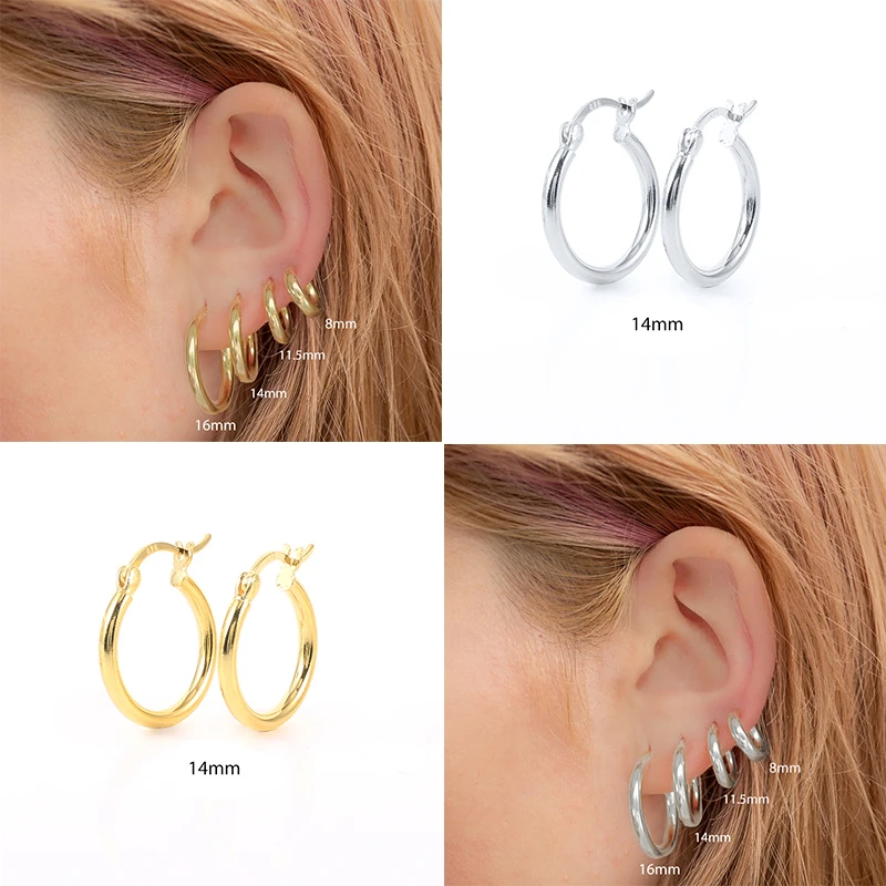 ROXI круг маленькие серьги-кольца для женщин Серебряный пирсинг 925 серьги (привет