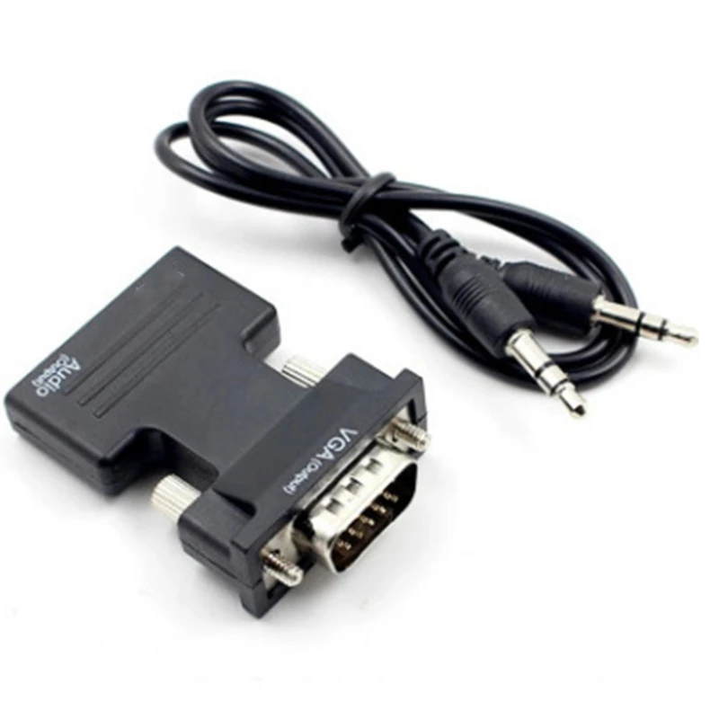 Адаптер HDMI-VGA со штекером аудио VGA на гнездо HDMI преобразователь для ноутбука ТВ |