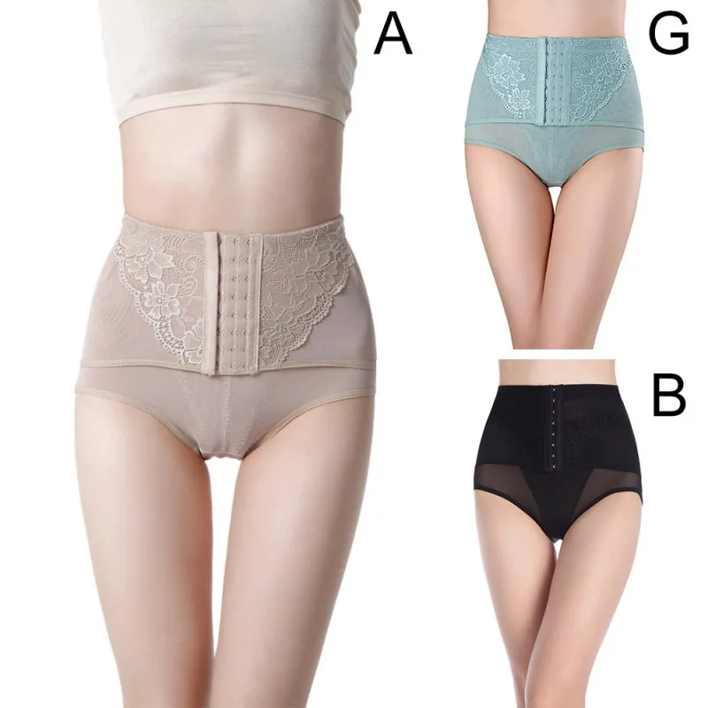 

Women Postpartum Three-Breasted Belly Pants Mid-Waist Corset Briefs Body Shaping Hip Lifting Control Panties