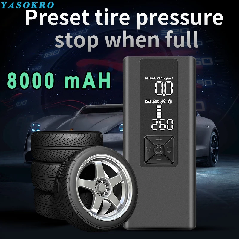 8000mAh Portable Car Air Compressor 12V 150PSI Electric Cordless Tire Inflator Pump for Motorcycle Bicycle Boat AUTO Tyre Balls |