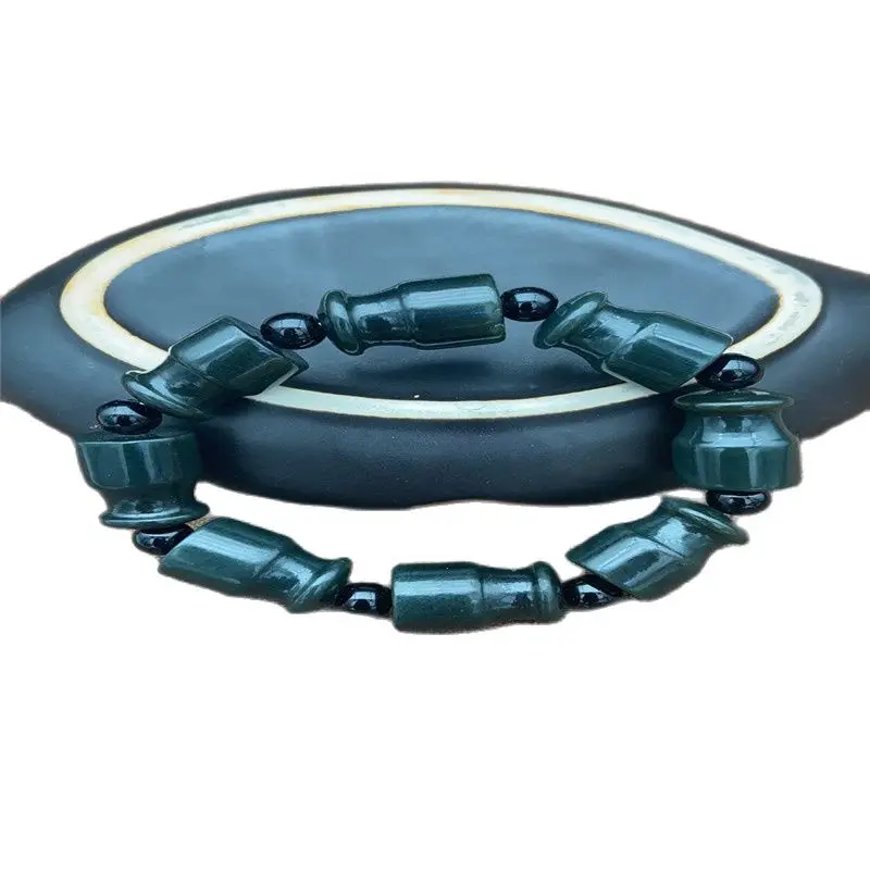 Синьцзян Хэтянь нефритовый буддийский бисер зеленый держатель сигарет ручная