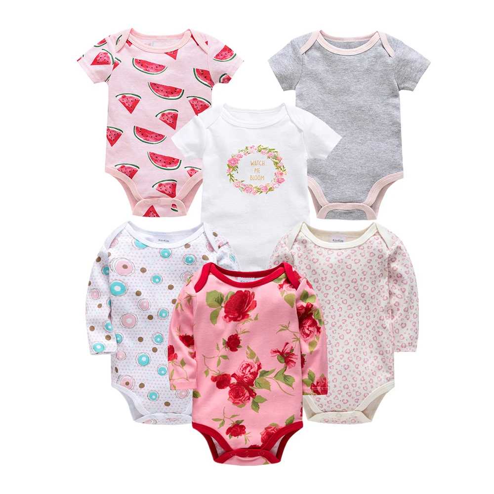 Детское хлопковое боди с коротким рукавом 6 шт./лот | Мать и ребенок