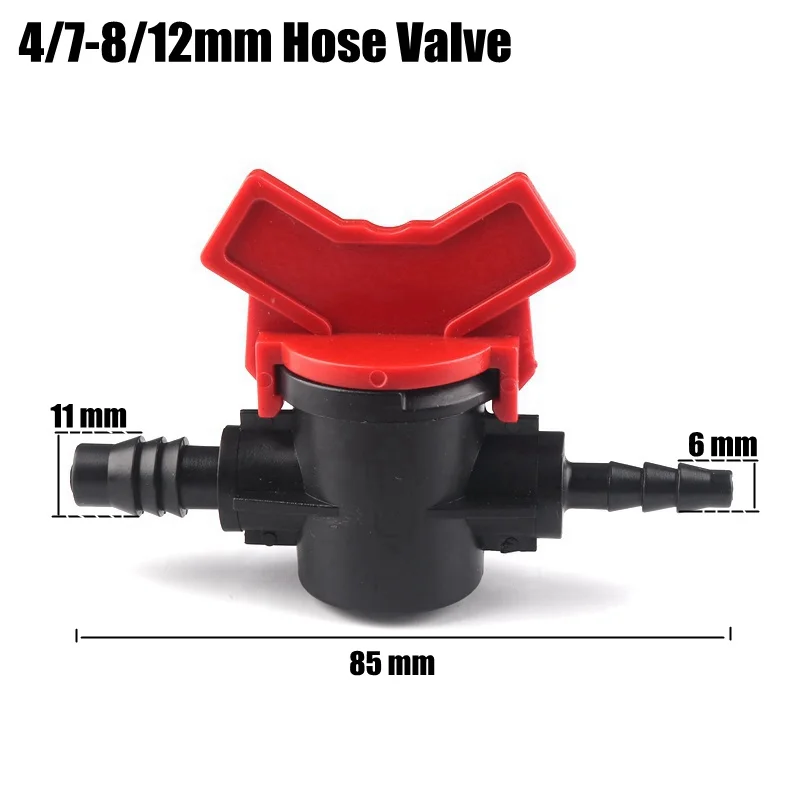 4l7-8l12mm Valve 3 шт. 8 видов разъем типа орошения шаровой клапан микро капельного орошения шланга Разъемы сельскохозяйственные поливы наборы PE трубы клапан - Цвет: 4l7-8l12mm Valve