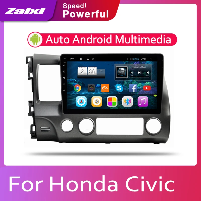 ZaiXi Android автомобильный 2 din Мультимедиа GPS навигация для Honda Civic 2006 ~ 2011 vedio стерео