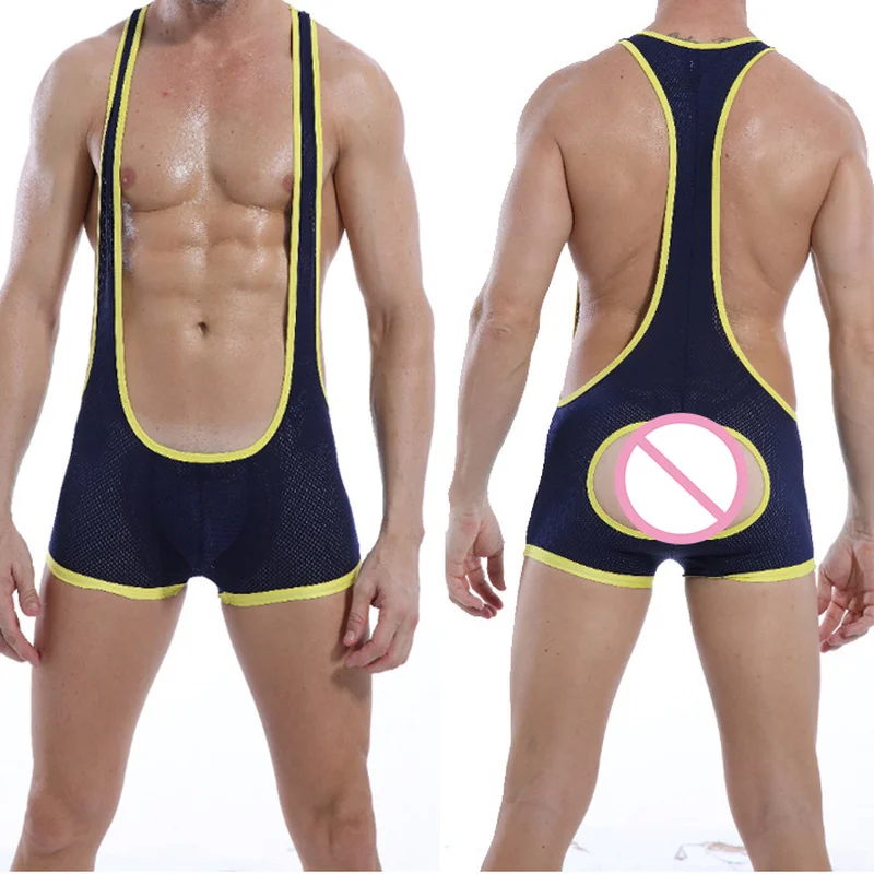Сексуальные мужские боди бандаж сетчатый мешочек для пениса гей майки открытая