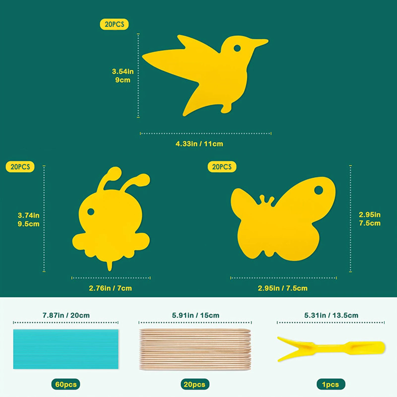 

Special-shaped Double-sided Yellow Board Strong Insect Board Garden Ground Insert Insect Trap Waterproof