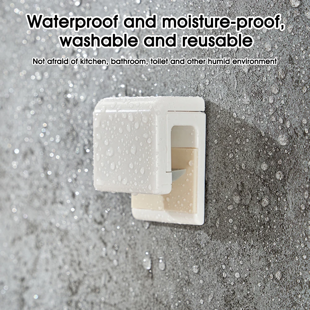 

2Pcs/lot Adhesive Seamless Toothpaste Hanging Holder Clip Facial Cleanser Organizer Clip Wall Mount Stand Bathroom Accessories