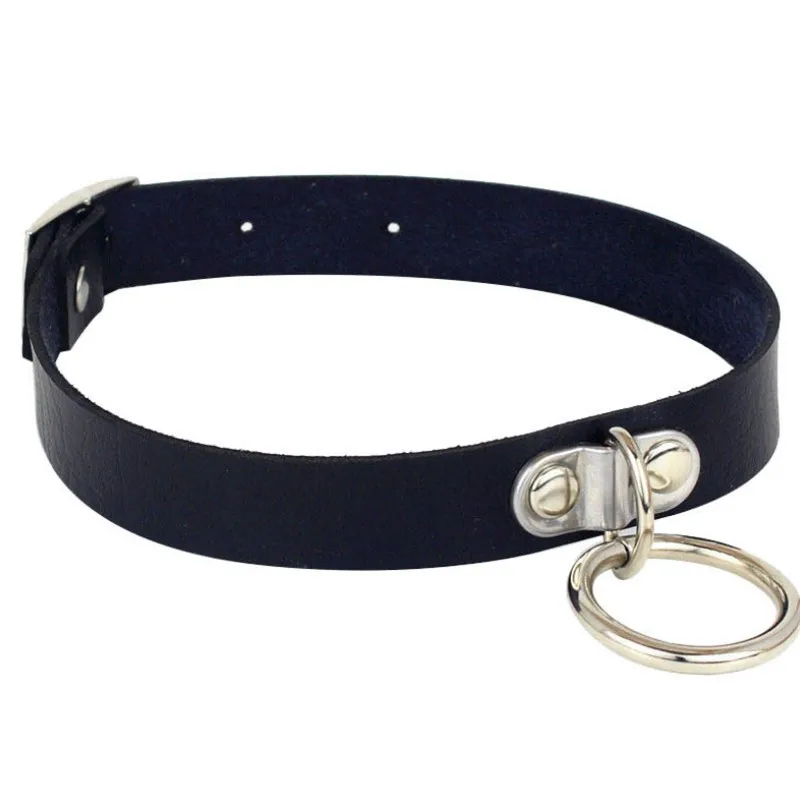 

Punk Round Circle Choker Belt Collar Pu Leather Goth Necklace for Women Party Club Chocker Sexy Gothic Jewelry Girls Gift