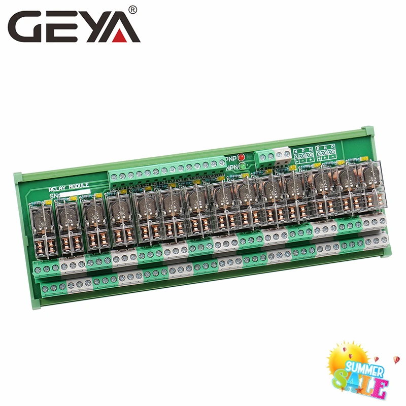 GEYA 2NG2R DPDT реле 14 канальный релейный модуль 2NO 2NC Omron ПЛК 12V 24V AC/DC | Обустройство дома