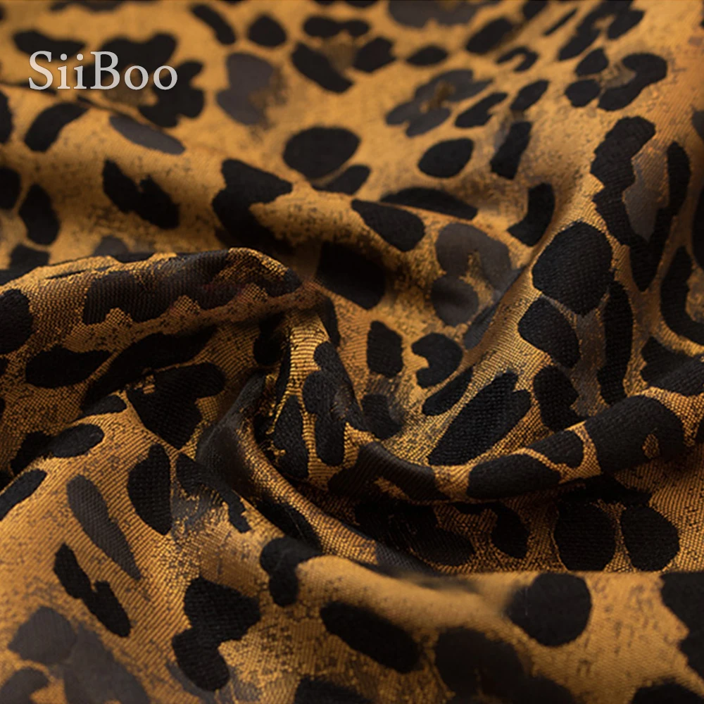 European luxury leopard printed polyester yarn dyed jacquard fabric for winter windbreaker dress tecido telas por metro SP5880 | Дом и сад