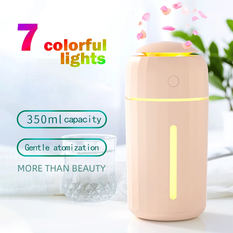 

350ml Portable Mini Air Humidifier Home Car Humidify Cup USB Fogger Mist Maker With Color Led Night Lamp Face Steamer Diffuser