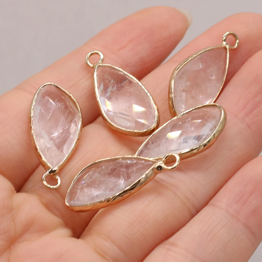 

Natural Stone Gem Clear Quartz Pendant Handmade Crafts DIY Necklace Bracelet Earring Anklet Jewelry Accessories Gift Make