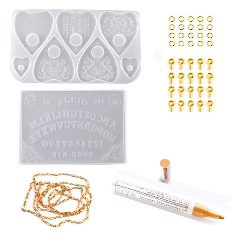 

2 шт. Ouija-доска из смолы формы Готический Ouija-настольная игра брелок Подвеска эпоксидная силиконовая форма для изготовления ювелирных издели...