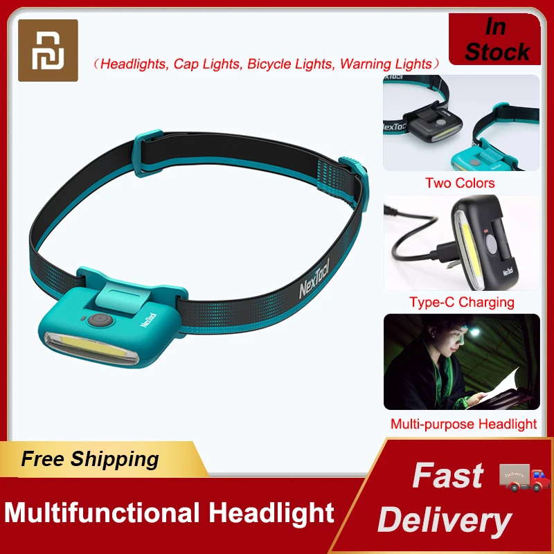 

Youpin Headlamp Multi-Purpose Headlight Type-C Rechargeable LED Flashlight Portable Outdoor 3-Modes Zoom Waterproof Camping Lamp