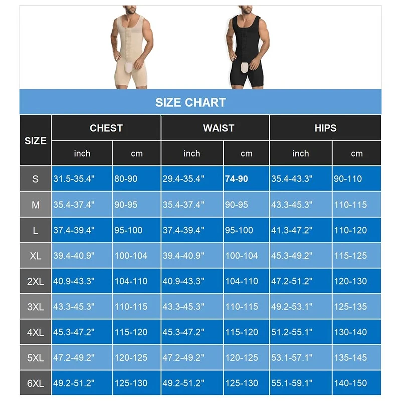 2021 Men's Shapewear Bodysuit Full Body Shaper Compression Slimming Underwear Breathable Corset Fitness Butt Lifter Hide Man