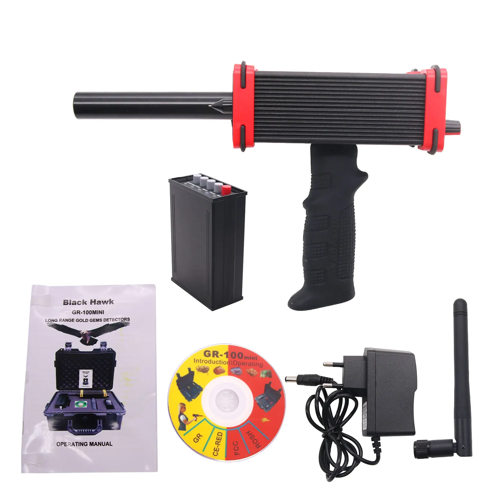 

Mini GR-100 Red Long Range Gold Detector Underground Gold Silver Gem Diamond Metal Detector