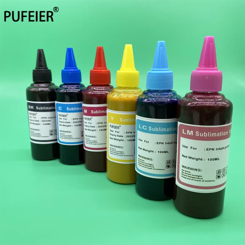 6 бутылок стандартные сублимационные чернила с термопрессом для струйного