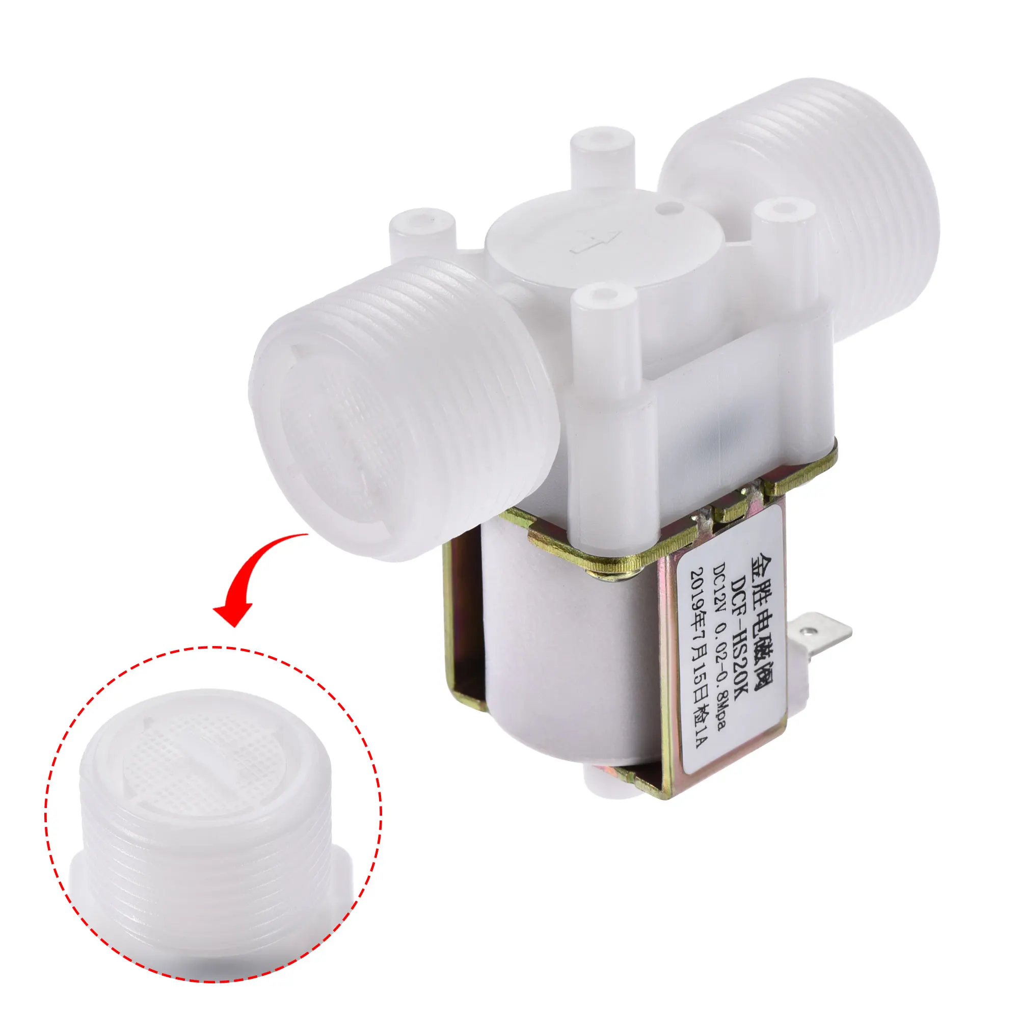 

uxcell DC12V G3/4 Plastic Water Electric Solenoid Valve Normally Open N/O Pressure Water Inlet Flow Switch